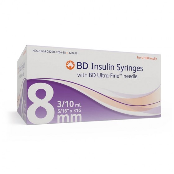 INSULIN SYRINGE 3/10CC 31G  X5/16" - 500/C
