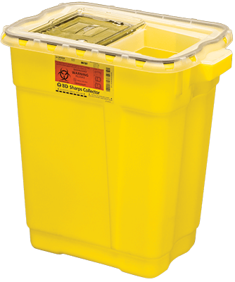YELLOW CHEMOTHERAPY SHARPS CONTAINER, 9 GALLON - 8/CS
