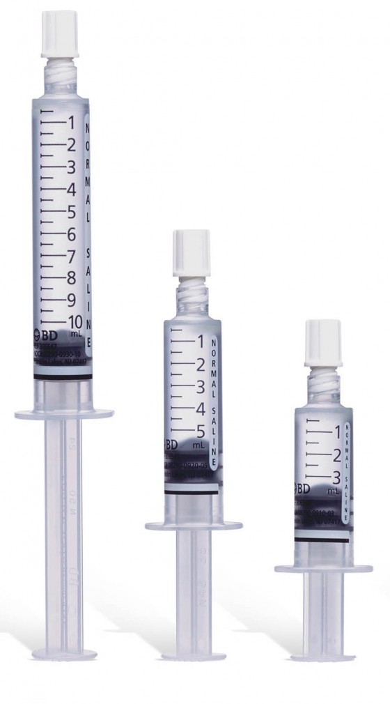 0.9% PREFILLED SALINE SYRINGE, FILL: 5ML/10ML  - 30/BX