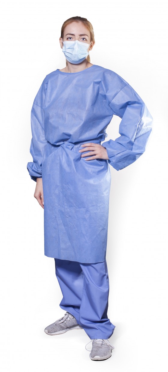 ISOLATION GOWN BLUE X-LARGE 50/CS