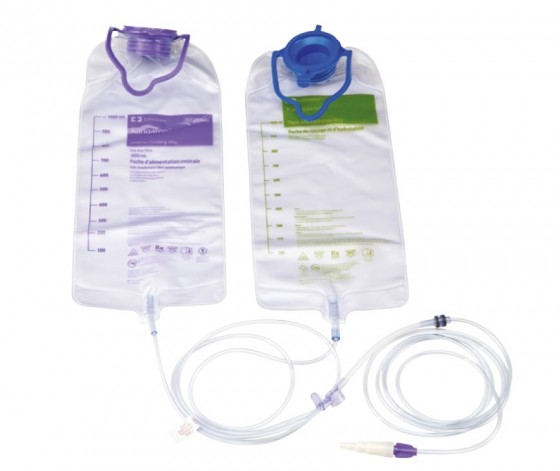 KANGAROO EPUMP 1000ML FEED SET W/ 1000ML FLUSH BAG 30/CS