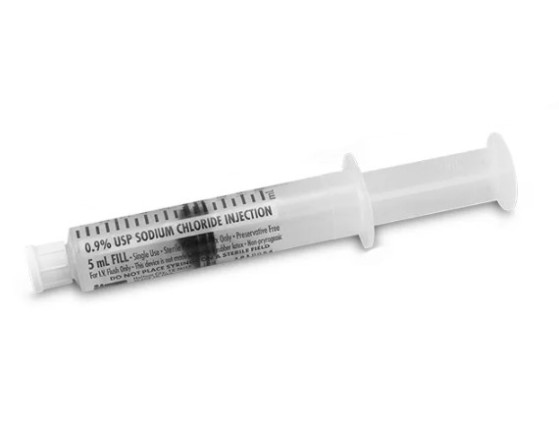 0.9% PREFILLED SALINE SYRINGE, FILL: 5ML/12ML NA - 100/BX