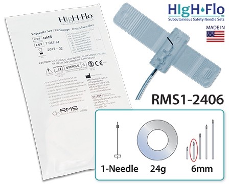 HIgH-Flo™ 1 NEEDLE 24G 6MM 20/BX