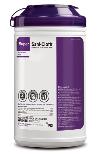 SUPER SANI CLOTH 7.5" X 15" - 6 TUBS/CS