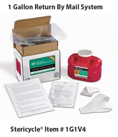MAILBACK SHARPS CONTAINER, 1 GALLON - 6/CS