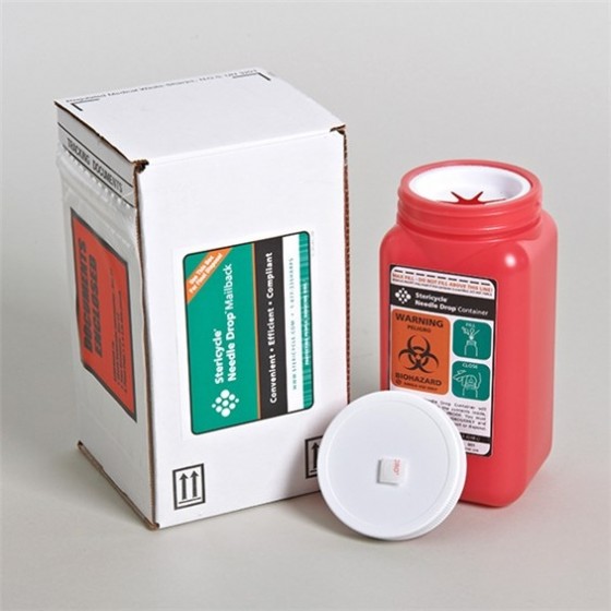 SHARPS MAILBACK, 1.4 QUART - 12/CS