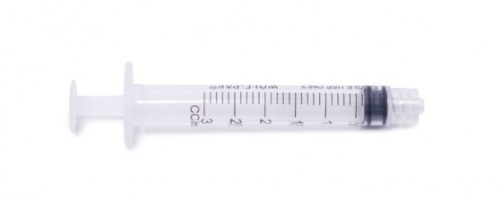 SYRINGE 3ML/CC LUER LOCK - 100/BX